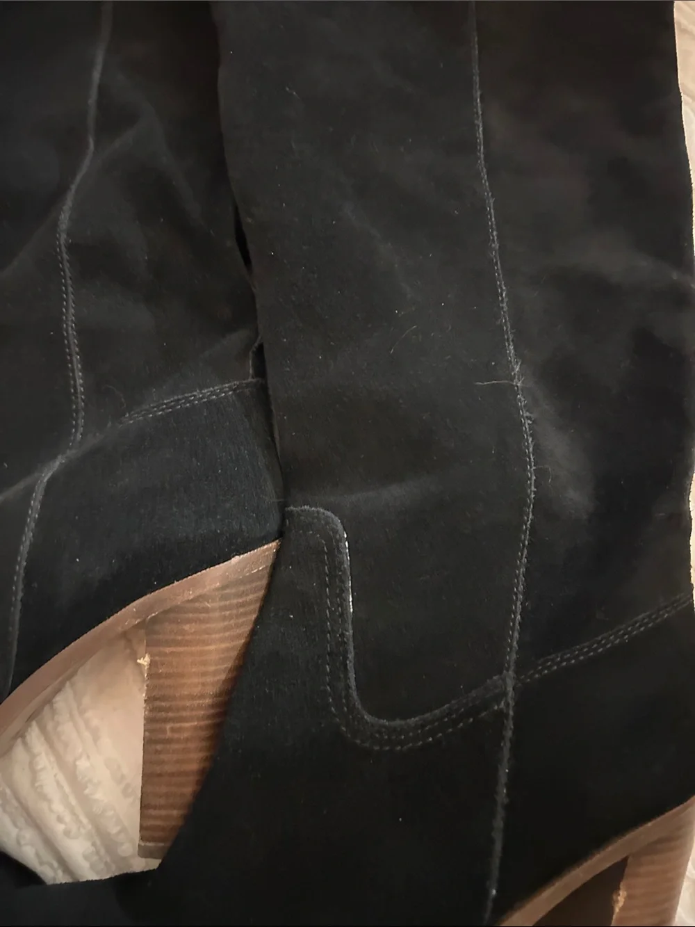 Coach Women’s Black Suede High-Heel Knee Boots